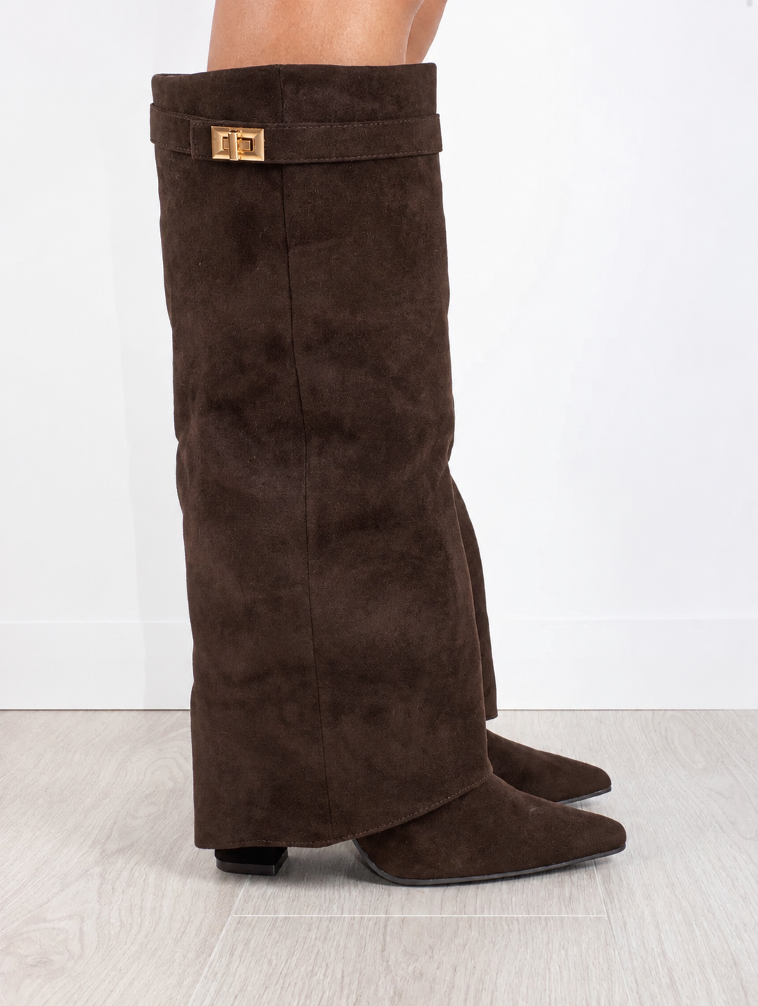 Suède Dames Laarzen Bruin