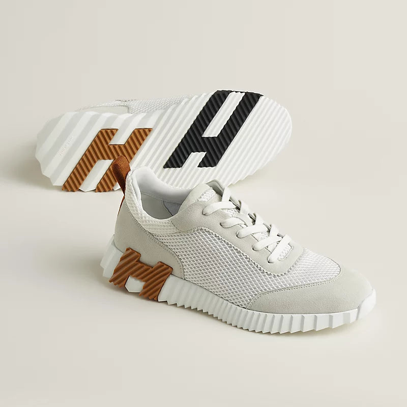 Hermès Bouncing Sneakers Wit Bruin Zwart